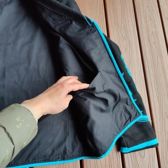 Boho Western Fancy Riding Show Coat Matador Jacket Detailed Black and Blue L XL - Picture 10 of 16